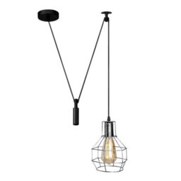 Ledsone Brushed Silver Industrial Ceiling Light Metal Pendant E27 Retro Chandelier For Living Room & Kitchen - thumbnail 2