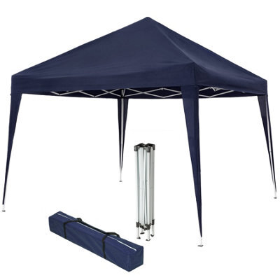 Tectake Gazebo Linosa - 3 X 3 M, Foldable, Water-Resistant, Uv Protection 300 X 300 X 255 Cm - Blue - image 1