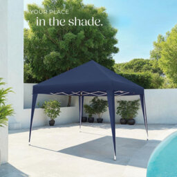 Tectake Gazebo Linosa - 3 X 3 M, Foldable, Water-Resistant, Uv Protection 300 X 300 X 255 Cm - Blue - thumbnail 9