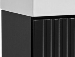 Impact Furniture Cloakroom Vanity Unit With Basin 400mm Ribbed Fluted Black Modern Small Bathroom Wall Sink Cabinet Slimline Narrow Adel - thumbnail 8