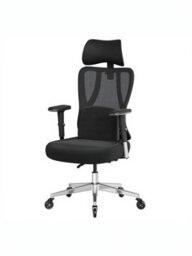 LEDREM Office Gaming Chair, Height Adjustable Desk Chair With Lumbar Support, 150 Kg Load, Black - thumbnail 2