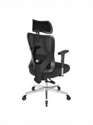 LEDREM Office Gaming Chair, Height Adjustable Desk Chair With Lumbar Support, 150 Kg Load, Black - thumbnail 3