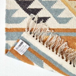 Homescapes Agra Handwoven Ochre Gold, Silver Grey And Black Diamond Pattern Kilim Wool Rug, 120 X 170 Cm - thumbnail 5