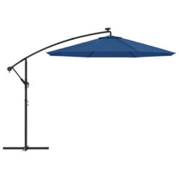 Walplus Cantilever Garden Parasol With Led Lights And Steel Pole 300 Cm Azure - thumbnail 4
