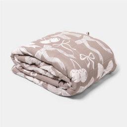 Ohs Bow Print 8Kg Sensory Weighted Blanket Sleep Therapy - 150 X 200 Cm - Natural - thumbnail 1