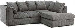 BlissFurniture Ltd Bliss Furniture Grey Jumbo Cord 4 Seater Right Hand Corner Sofa Scatter Back Design Compact And Comfortable Sofa - thumbnail 1