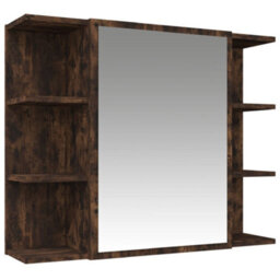 Berkfield 3 Piece Bathroom Cabinet Set Smoked Oak Engineered Wood - thumbnail 5