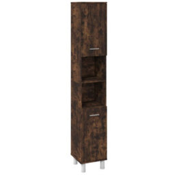 Berkfield 3 Piece Bathroom Cabinet Set Smoked Oak Engineered Wood - thumbnail 7