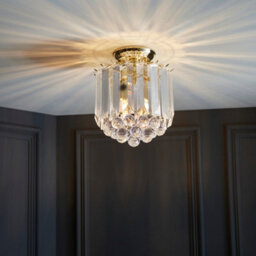 Anson Lighting Baringo 2Lt Flush Brass Effect Plate & Clear Acrylic - thumbnail 2