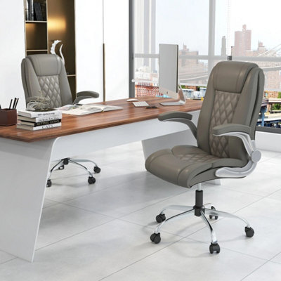 Height Adjustable Executive Chair With 6-Position Adjustable Headrest-Grey - image 1