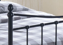 Save On Goods UK 4Ft Small Double Traditional Victorian Style Black Tubular Steel Metal Bed Frame, Bedstead - thumbnail 3