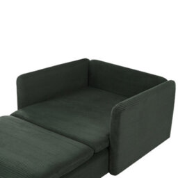 Beliani Chaise Longue Egeris Corduroy Dark Green - thumbnail 8