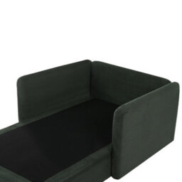 Beliani Chaise Longue Egeris Corduroy Dark Green - thumbnail 9
