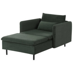 Beliani Chaise Longue Egeris Corduroy Dark Green - thumbnail 4