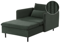 Beliani Chaise Longue Egeris Corduroy Dark Green
