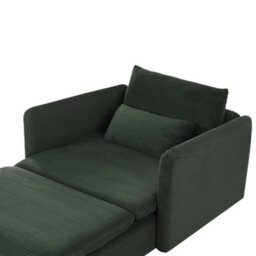 Beliani Chaise Longue Egeris Corduroy Dark Green - thumbnail 7