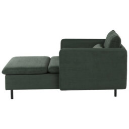 Beliani Chaise Longue Egeris Corduroy Dark Green - thumbnail 5