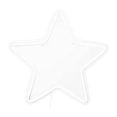 Orsina Neon Star White Wall Light, Kids Bedroom And Nursery Star Light, White Neon Wall Mounted Acrylic Light - image 1