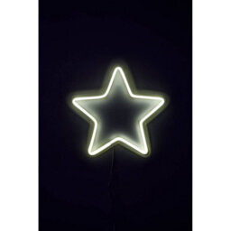 Orsina Neon Star White Wall Light, Kids Bedroom And Nursery Star Light, White Neon Wall Mounted Acrylic Light - thumbnail 2