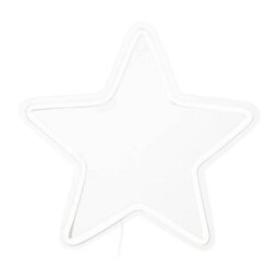 Orsina Neon Star White Wall Light, Kids Bedroom And Nursery Star Light, White Neon Wall Mounted Acrylic Light