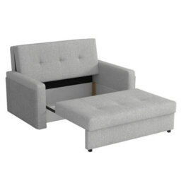 Viva Mel Ii Sofa Bed With Sleeping Function Storage Bedding Compartment Wooden Legs Wooden Frame 140X98X86Cm Pink And Grey - thumbnail 3