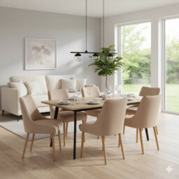 Atlantic Isabella Oak Dining Chair Beige Fabric - thumbnail 7