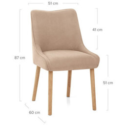 Atlantic Isabella Oak Dining Chair Beige Fabric - thumbnail 6