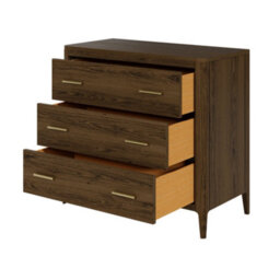 Wyld Haus Siena Walnut Oak And Brass 3 Drawer Chest - thumbnail 5