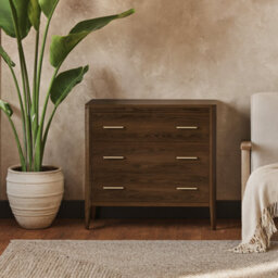 Wyld Haus Siena Walnut Oak And Brass 3 Drawer Chest - thumbnail 1