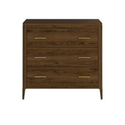 Wyld Haus Siena Walnut Oak And Brass 3 Drawer Chest - thumbnail 3