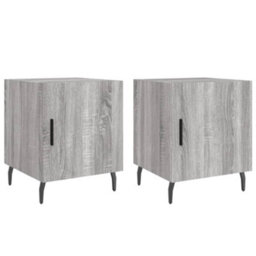 Berkfield Bedside Cabinets 2 Pcs Grey Sonoma 40X40X50 Cm Engineered Wood - thumbnail 2