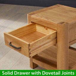 The Furniture Market Soho Curved Oak One Drawer Side Table Modern Design With Rounded Corners & Gunmetal Handle Ideal For Living Room Or Bedroom - thumbnail 7