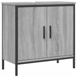 Berkfield Bathroom Sink Cabinet Grey Sonoma 60X30X60 Cm Engineered Wood - thumbnail 2