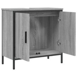 Berkfield Bathroom Sink Cabinet Grey Sonoma 60X30X60 Cm Engineered Wood - thumbnail 6