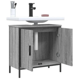 Berkfield Bathroom Sink Cabinet Grey Sonoma 60X30X60 Cm Engineered Wood - thumbnail 4
