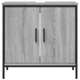 Berkfield Bathroom Sink Cabinet Grey Sonoma 60X30X60 Cm Engineered Wood - thumbnail 5
