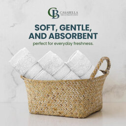 Casabella 12 Pack Flannel Face Cloth - 100% Cotton Face Towels Soft & Absorbent Super Quality Washcloths - thumbnail 5