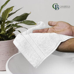 Casabella 12 Pack Flannel Face Cloth - 100% Cotton Face Towels Soft & Absorbent Super Quality Washcloths - thumbnail 2
