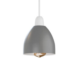 Grey 15Cm Metal Lamp Shade Modern Ceiling Pendant Light, Easy Fit E27 For Kitchen, Bedroom & Living Room - thumbnail 1