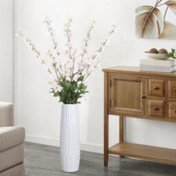 5 Pack Long - Stemmed Pale Pink Silk Delphinium Artificial Flowers For Large Vases, Wedding Centerpieces (Pale Pink) - thumbnail 4