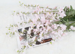 5 Pack Long - Stemmed Pale Pink Silk Delphinium Artificial Flowers For Large Vases, Wedding Centerpieces (Pale Pink) - thumbnail 3