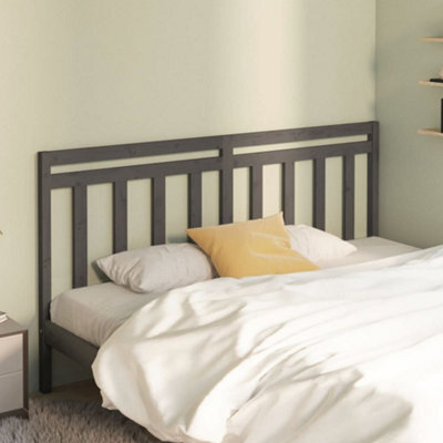 Berkfield Bed Headboard Grey 186X4X100 Cm Solid Wood Pine - image 1