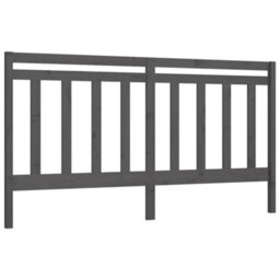 Berkfield Bed Headboard Grey 186X4X100 Cm Solid Wood Pine - thumbnail 2