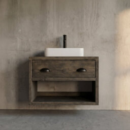 Off The Grain Wall Mounted Bathroom Vanity Unit Without Basin, Wooden Bathroom Vanity 800mm - thumbnail 1
