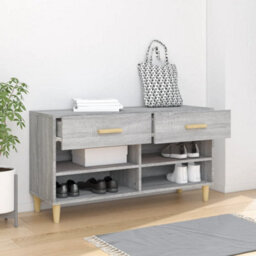 Berkfield Shoe Cabinet Grey Sonoma 102X35X55 Cm Engineered Wood - thumbnail 3