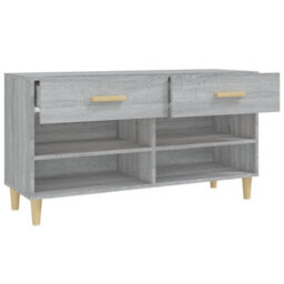 Berkfield Shoe Cabinet Grey Sonoma 102X35X55 Cm Engineered Wood - thumbnail 7
