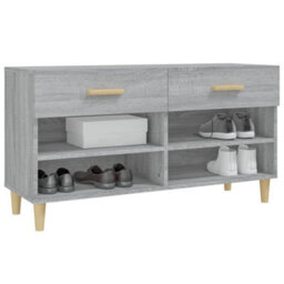 Berkfield Shoe Cabinet Grey Sonoma 102X35X55 Cm Engineered Wood - thumbnail 4