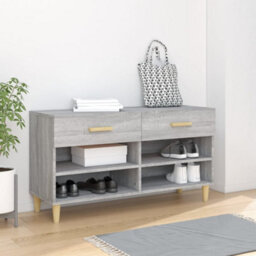 Berkfield Shoe Cabinet Grey Sonoma 102X35X55 Cm Engineered Wood - thumbnail 1