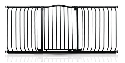 Safetots Curved Top Safety Gate, 170Cm - 179Cm, Matt Black, Pressure Fit Stair Gate - image 1
