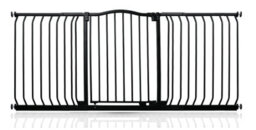 Safetots Curved Top Safety Gate, 170Cm - 179Cm, Matt Black, Pressure Fit Stair Gate - thumbnail 1